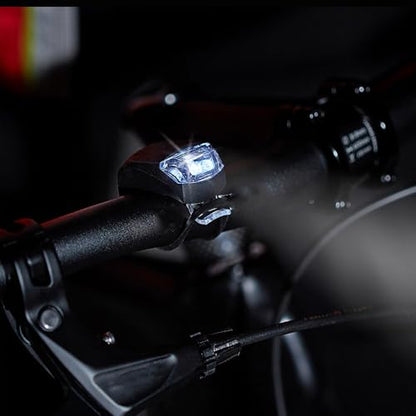 2 Pcs Silicone Bike Lights Set (Front White & Rear Red), Super Bright LED Bicycle Clip-on Lights for Night Riding, 3 Light Modes, Waterproof Quick Release Cycling Safety Warning Lights