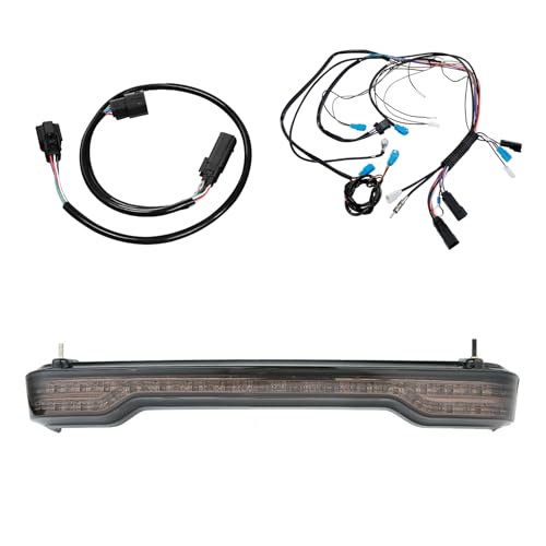 TCMT King Trunk LED Tail Light Assembly Wiring Harness Fits For Harley Touring Road King Road Street Electra Glide Tri Glide Ultra Limited 2014-2025 Smoke Len - color: Smoke Lens Black Housing A, size: Light Set(17 Funtions)