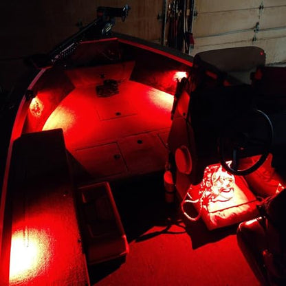 6 Pods LED Rock Lights, Ampper Waterproof LED Neon Underglow Light for Car Truck ATV UTV SUV Offroad Boat Underbody Glow Trail Rig Lamp (Red) - color: Red, size: 6 Pods