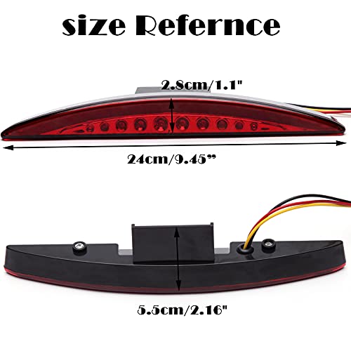 Rich Choices Motorcycle Rear Fender Edge LED Braking License Plate Tail Light Stop Running Light Compatible with Harley Davidson Breakout FXSB 2013-2016 CVO FXSBSE 2013-2014 (Red Lens) - color: Red Lens