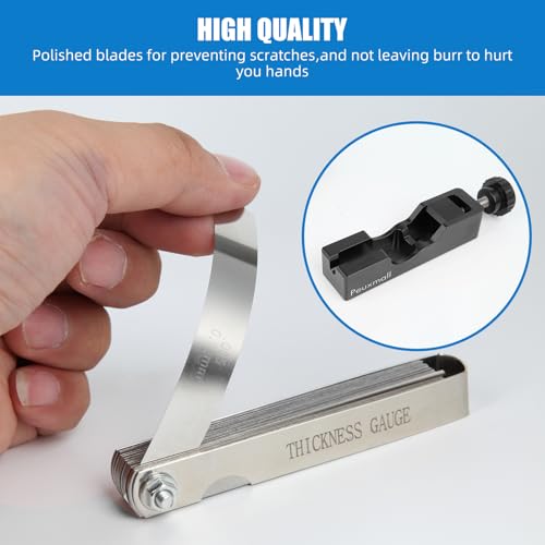 Spark Plug Gap Tool, Spark Plug Gapping Tool with 32 Blade Steel Feeler Gauge, Universal Spark Plug Gap Tool for Most 10mm 12mm 14mm 16mm Spark Plugs (Black) - color: Black