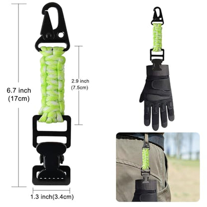 2PCS Heavy Duty Glove Holder with Metal Alligator Glove Clip for Duty Belt, Firefighter, Hiking, Rescue - color: Green