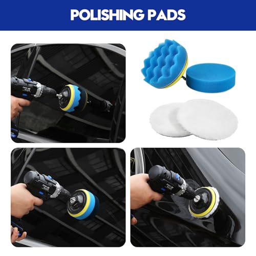 Qydipclin 37Pcs Car Detailing Kit, Car Detailing Brush Set, Car Wash Cleaning Kit, Car Detailing Brushes, Professional Car Care Kit for Interior Exterior Wheels, Blue - size: 37pcs