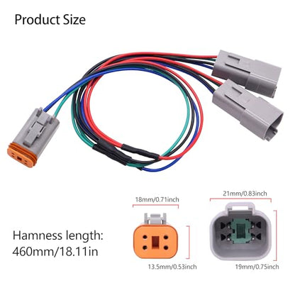 HiSport Motorcycle Switched Circuit Adapter Harness Kits Compatible with Harley Motorcycle Touring and Trike Models 1994-later