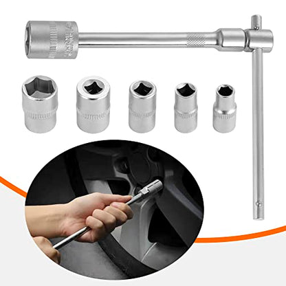 Folding Mini 1/4" Drive T-Handle Socket Wrench Set,Small T-Handle Home Repair Kit for Motorcycle Yamaha YZ250X YZ250 YZ250F
