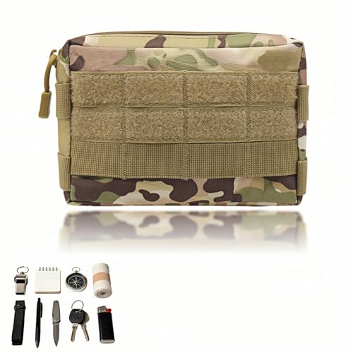 MOLLE Pouch Tactical EDC Utility Bag, Water Resistant 600D Nylon Waist Pack for Men Women, Multi-Functional Tool Organizer with MOLLE Webbing for Hiking Camping Travel Accessories Phone Wallet