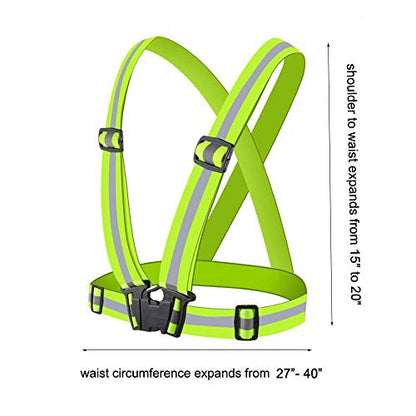 Chiwo Reflective Vest Running Gear 2Pack, High Visibility Adjustable Safety Ves for Night Cycling,Hiking, Jogging,Dog Walking - color: Green Pink