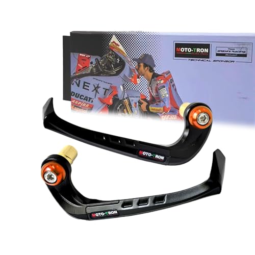 Moto TRON Motorcycle Bar End Lever Guards 2.0 Universal CNC Clutch Brake Handlebar Protector Handguards 14/16/17/18/19mm - color: Orange, size: 17mm