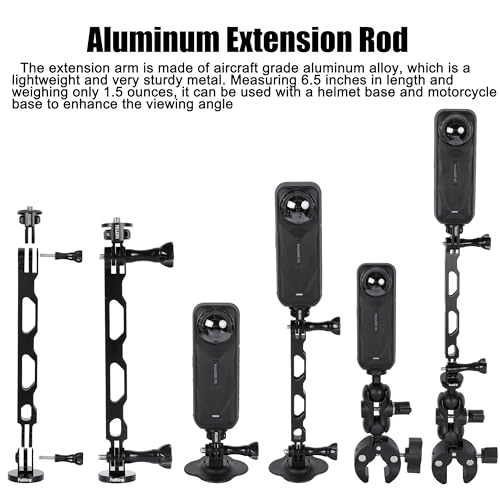PellKing Motorcycle Mount for Insta360 X5 X4 X3,Bike Handlebar Clamp Mounting Helmet Flexible Adhesive Mount Bundle Kit for Insta 360 X5 X4 X3 X2 X GO 3S ACE PRO 2 Camera Accessories