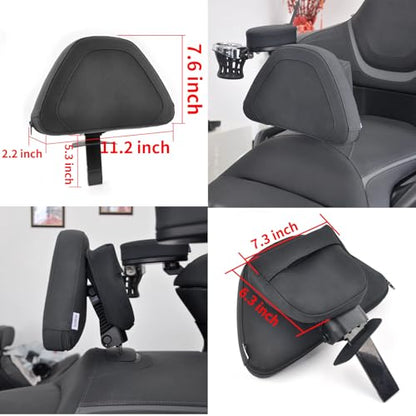 Panical Quick Release Sissy Bar Rider Driver Backrest Back Support Pad For Honda Goldwing GL1800 F6B 2021-2026 Frosted texture