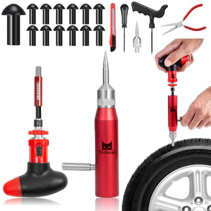 Richcat Replacement Mushroom Plugs for tubeless Tire Puncture Repair kit - for Cars, Motorcycles- Spare Plugs (15 Plugs) - size: 15pcs Mushroom Plugs