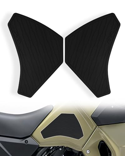Motorcycle SideTank Pad Compatible with Kawasaki KLR650 KLR 650 2022-2024, Gas Oil Fuel Tank Pad,Rubber Decal Tank Protector, Anti-Slip Scratch-Resistant Protector Sticker (pre-applied adhesive)