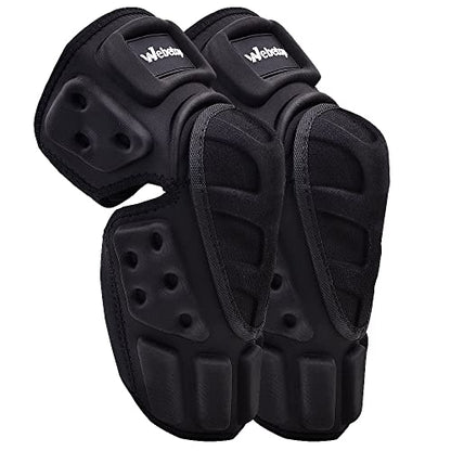 Webetop Motorcycle Knee Pads Adult High-Impact Shield-Resistance Flexible Breathable Adjustable Aramid Fiber +EVA Motocross MTB Shin Guards for Riding Skating Cycling
