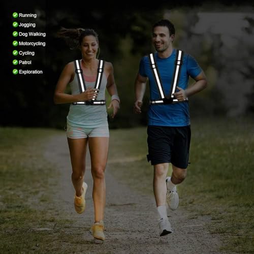 Reflective Vest Running Gear, 2Pack High Visible Safety VES for Cycling Jogging Running Walking, Adjustable for Men Women - color: Black