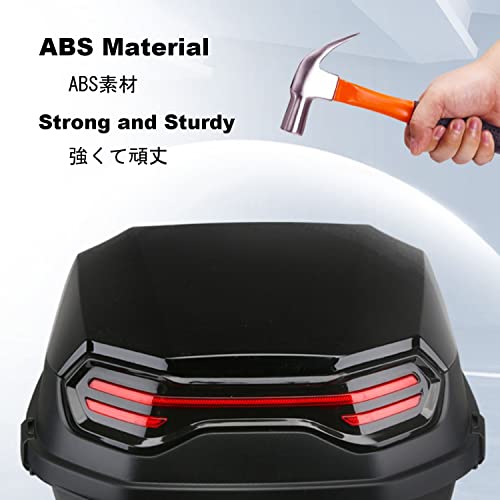 Motorcycle Tail Box 30L Waterproof Helmet Trunk Universal Top Box Lockable with Bracket Base Plate 15"x15"x11" Lightweight(White)