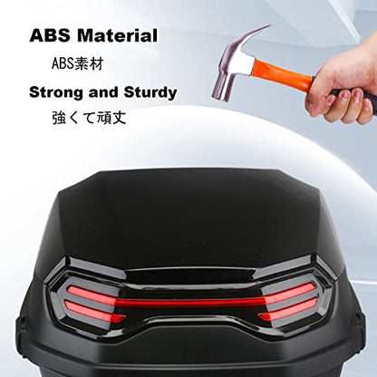 Motorcycle Tail Box 30L Waterproof Helmet Trunk Universal Top Box Lockable with Bracket Base Plate 15"x15"x11" Lightweight(White)
