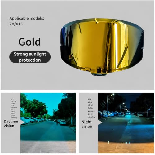 Shoei RF-1400 Helmet Visor Replacement for X15 CWR-F2 RF-1400 Z8 NXR2, CWR-F2 Shield Windshield Anti-Scratch UV Protection (Plain Gold) - color: Plain Gold