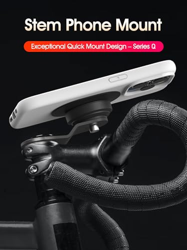sincetop Bike Phone Mount - Series Q [ Quad ] - Mountain Bicycle Stem Phone Holder - Quick Lock & Release - Aluminum Handlebar Cycling Cell Holder for MTB Ebike Road Electric Gravel Bikes - size: SE - Standard, style: [SE] Stem Mount - Series Q