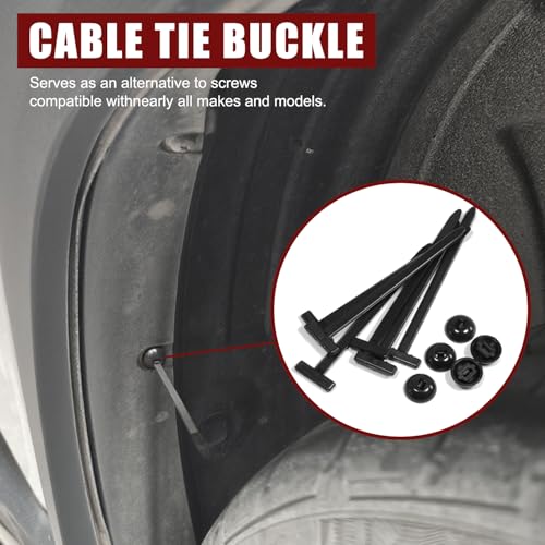 200 Pack Nylon Universal Cable Tie Buckle Zip Tie, Heavy Duty Self-Locking Push Pin with Button Fixion Tools, UV Resistant Plastic Rivet Fasteners for Car Auto Repair (Fender, Bumper, Trunk Liner) - color: 200