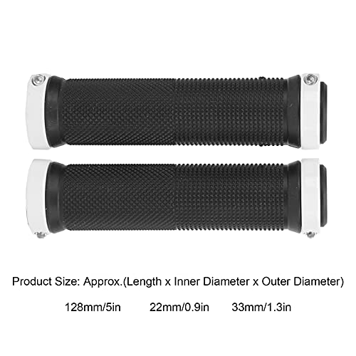 1 Pair Bike Handlebar Grips, Lightweight Rubber Handlebar Sleeve for Mountain Bike - color: White