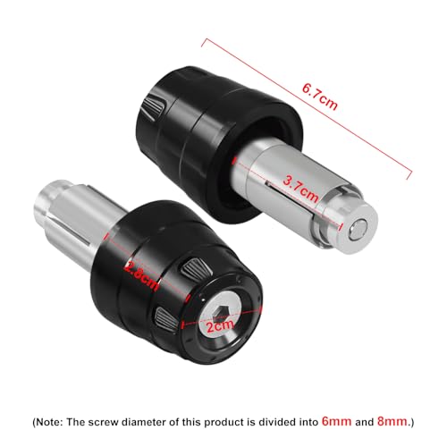 MFGZD Motorcycle Bar Ends Plug, CNC Handlebar Bar Grip Ends Plugs For Ninja500 Ninja650/1000 R7 R1 R6 450SR 675SR-R CBR650R CBR500RR CBR600RR CBR1000RR Z650 Z900 ZX10R ZX6R GSXR600 750 1000 GSX-8R ect - color: Black