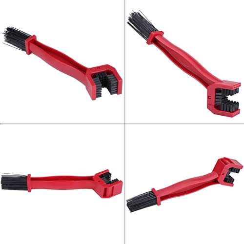 Keenso Motorcycle Chain Cleaning Brush, Lightweight Nylon ABS Bike Chain Cleaner Tool for Motocross (Red)