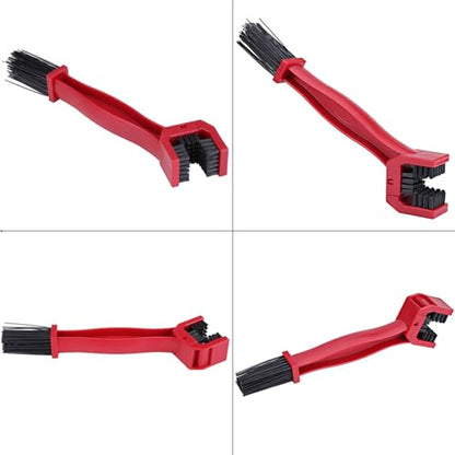 Keenso Motorcycle Chain Cleaning Brush, Lightweight Nylon ABS Bike Chain Cleaner Tool for Motocross (Red)