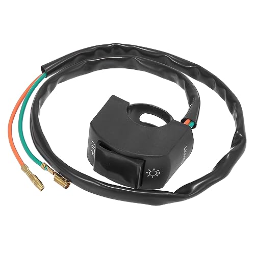 Motoforti DC 12V 7/8" 22mm Motorcycle Handlebar Switch Scooter Headlight Toggle Switch with on Off Push Button Black - color: Black