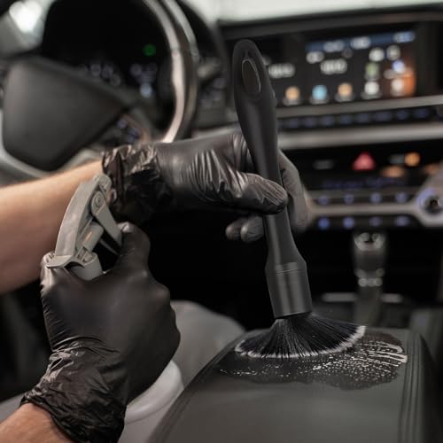3PCS Car Detailing Brush Set - Interior or Exterior Car Cleaning Brush, [Durable Bristles] Ultra Soft Boars Hair Car Detailing Brushes, Auto Detail Brushes for Air Vent, Leather Seat, Wheels, Emblems