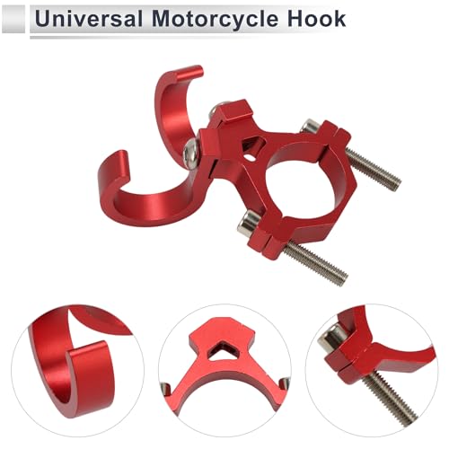 Motoforti Universal Motorcycle Hanging Hook Arc Motorcycle Helmet Luggage Bag Holder Hanger for Scooters Bicycles Aluminum Alloy Red 1 Set Hexagon Wrench Screw Washer