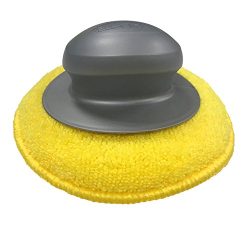 Polyte Microfiber Detailing Wax Applicator Pad w/2 Handles, 5 in, 12 Pack (Multi-Blue,Green,Yellow)