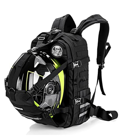 Helmet Backpack for Motorcycle Cycling, Large Capacity Waterproof Helmet Holder, Helmet Storage Bag Hiking Backpack - color: Black-skeleton
