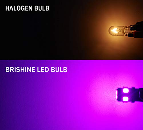 300LM Extremely Bright Canbus Error Free 194 168 2825 W5W T10 LED Bulbs Purple 9-SMD 2835 Chipsets for Dome Map Door Courtesy License Plate Lights(Pack of 4) - color: purple