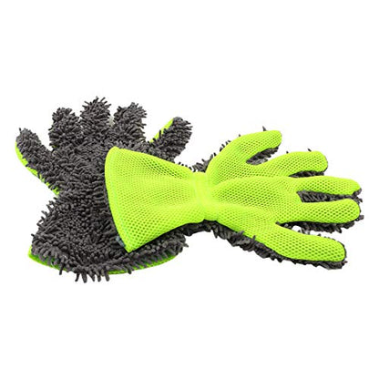 BokWin 2-Pack Car Wash Mitt Scratch Free, 5-Finger Microfiber Wash Mitts, Car Interior Exterior Cleaning Gloves, Auto Chenille Washing Sponge Kits for Cleaning Wheel Tight Spot - color: Grey