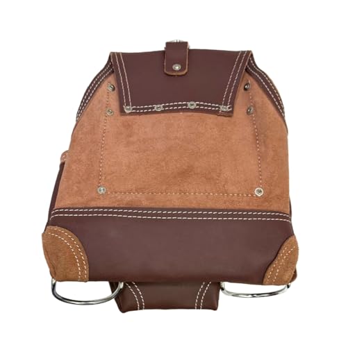 Zeluga 20-110 10 Pocket Rigger Heavy Duty Leather Tool Bag, Brown - color: Brown