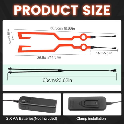 Motorcycle Helmet Light, 3 Modes Driving Brake EL Light Strips for Motorcycle Helmet DIY Waterproof Night Riding Signal (Red)