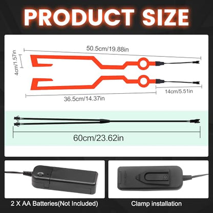 Motorcycle Helmet Light, 3 Modes Driving Brake EL Light Strips for Motorcycle Helmet DIY Waterproof Night Riding Signal (Red)
