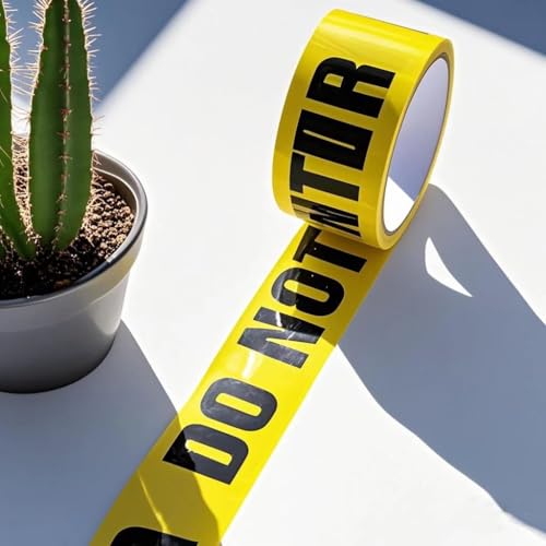 Safety Warning Tape, Yellow Black Premium Barricade Tape, Non Adhesive Tape, 3" x 300 Feet,1 Roll - size: Yellow & Black-3 Inch