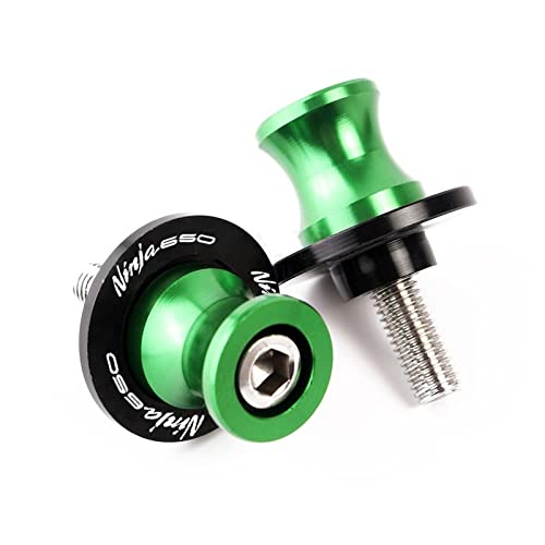 M8 for NINJA650 Motorcycle Swingarm Spools Rear Stand Screws Sliders CNC Aluminum Accessories for Kawasaki for Ninja 650 2017-2021/2020 (Color : Green) - color: Green