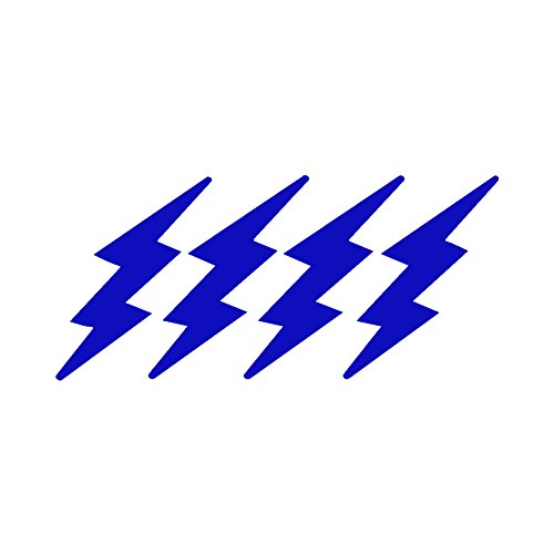 StickerDad Lightning Bolts Pack of 4 for Helmet, Windows, Walls, Bumpers, Laptop, Lockers (Blue, 3 Inches) - color: Blue