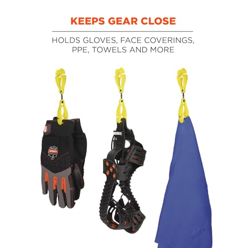 Ergodyne Squids 3420 Swiveling Glove Clip Holder with Dual Clips - color: Lime - Single, size: 1 Count (Pack of 1)
