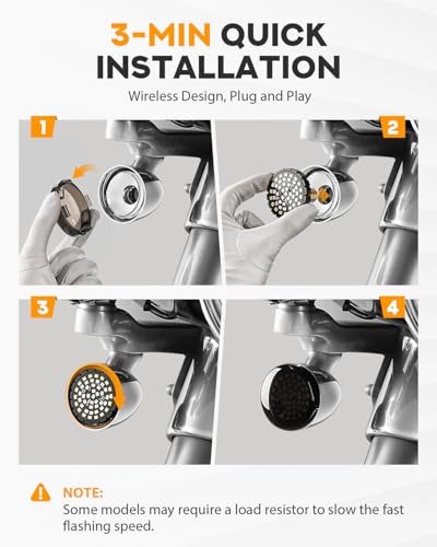 PBYMT Upgrade 2" Motorcycle Rear Turn Signals with Smoked Lens Covers 1157 LED Running Lights Compatible With Harley Davidson Touring Dyna Softail Sportster Street Glide Road Glide Iron 883