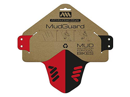 MTB Front Wheel Mud Guard - Lightweight & Durable Protection - Universal Fit - Protect Against Mud, Water Spray and More - color: Red/Black