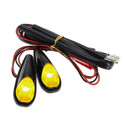 2X Adhesive Motorcycle Turn Lights LED Motorcycle Flush Mount Turn Signal 5W Yellow Light Bulb Lamp LED Indicator Light for Universal Motorbike