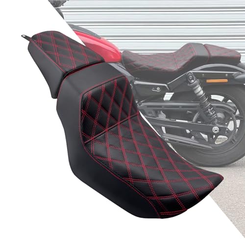 Motorcycle Driver Passenger Seat Two-up Seat Fit For Harley Nightster RH975 Nighster Special RH975S 2022-up (Red Stitching) - color: Red Stitching