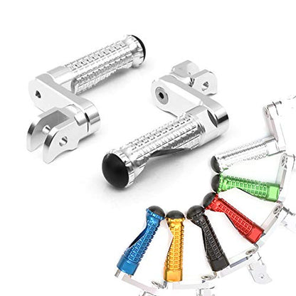 MC MOTOPARTS MPRO Silver 40mm Riser CNC Front Foot Pegs Compatible with YZF R1 00-21 YZF R6 03-19 YZF R1M 15-21 - color: Silver, size: 40mm Extension