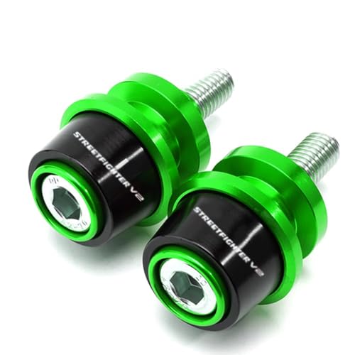 For STREETFIGHTER V2 StreetfighterV2 streetfighterv2 streetfighter v2 Streetfighter V2 8MM Motorcycle Accessories CNC Aluminum Premium Swingarm Spool Slider Stand Screws (Green) - color: Green