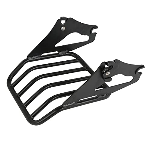 Black Detachable Sissy Bar Passenger Backrest Upright Passenger Backrest Pad & Luggage Rack Fit for 2009-2025 Harley Touring Road King Street Glide Road Glide - color: Black #4