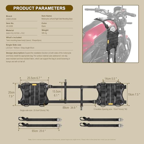 Motorcycle Tank Left and Right Auxiliary Mounting Pendant - Motorcycle Accessories Increase Storage Space, Suitable for Motor Fuel Tank Bag Motor Crash Bar bag - style: Left/Right Expansion