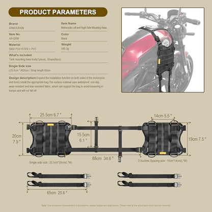 Motorcycle Tank Left and Right Auxiliary Mounting Pendant - Motorcycle Accessories Increase Storage Space, Suitable for Motor Fuel Tank Bag Motor Crash Bar bag - style: Left/Right Expansion